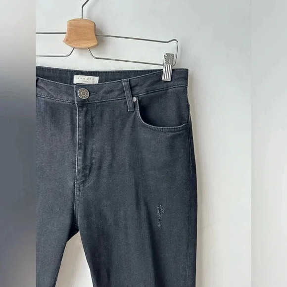 Sandro Paris STRAIGHT-CUT JEANS WITH RAW  EDGES - Picture 3 of 15